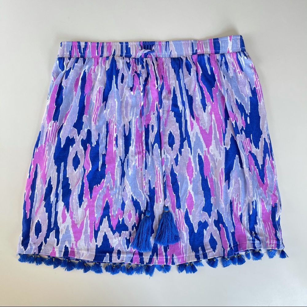 Lilly Pulitzer Mini Skirt | Too Many Print Pattern | Tassel Details